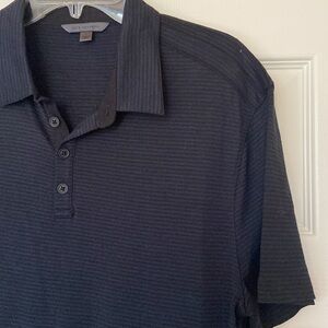 John Varvatos Grey Striped Polo Shirt
